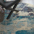 2' X 4' Ivory And Teal Blue Abstract Power Loom Non Skid Area Rug